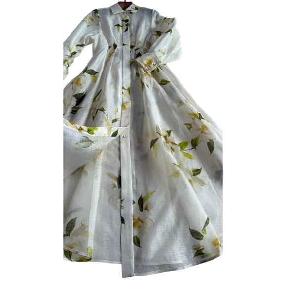 Zimmermann Ivory Magnolia Harmony Draped Shirt Dress - Picture 7 of 8